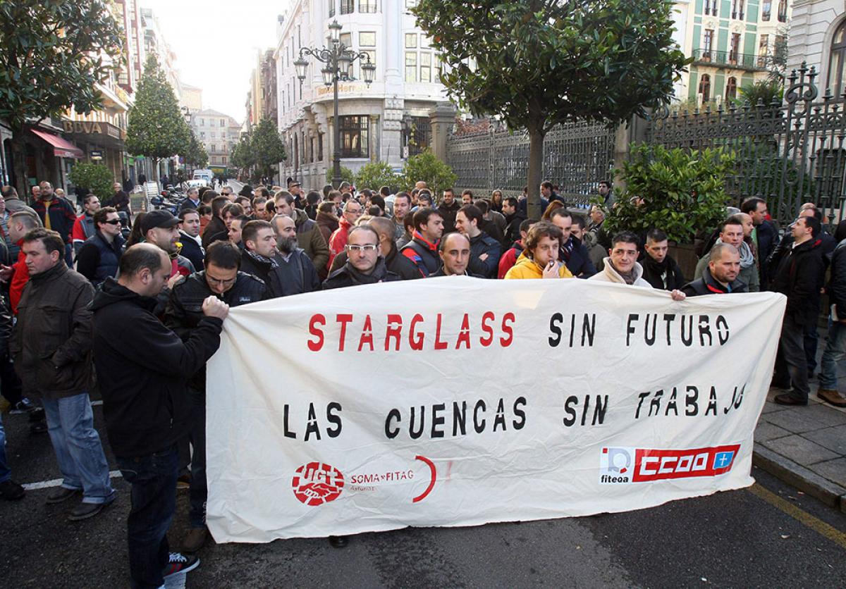 Manifestacin de los trabajadores de Starglass